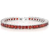 Gem Stone King Princess Cut Cubic Zirconia Classic Tennis Bracelet for Women (15.00 Cttw, 4MM CZ, Size 7 Inch)