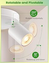 VIIIVA 3 Way Spotlight Ceiling Lights Adjustable GU10 White Round Fitting view 2