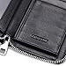 HISCOW Zip Around Long Wallet Black with 11 Credit Card Slots - Italian Calfskin
