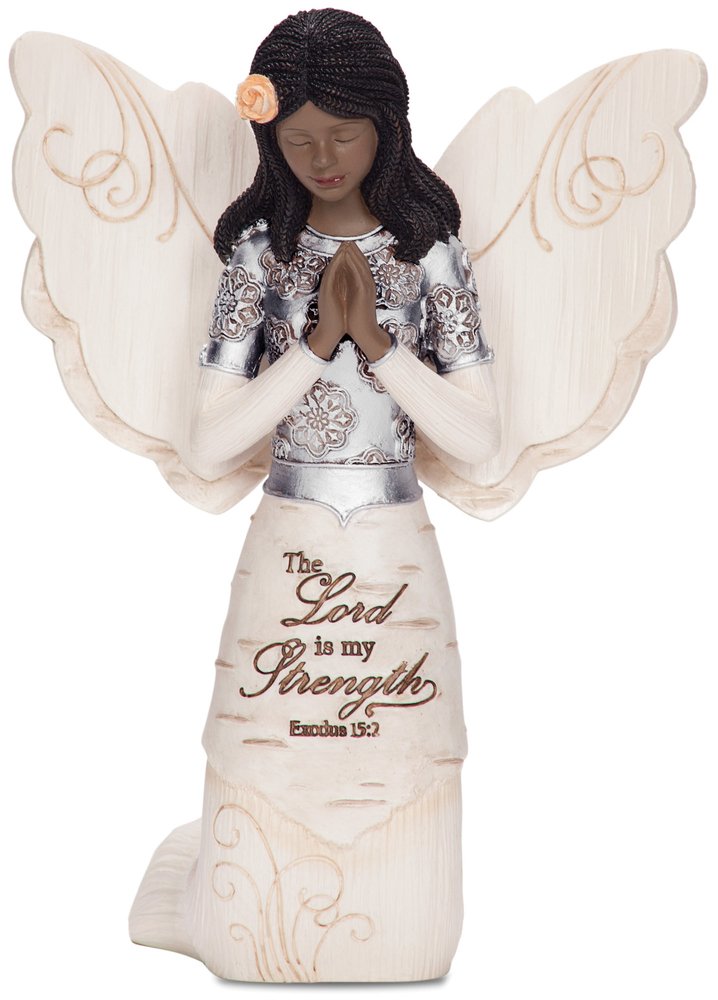 Pavilion Gift Company Elements 82324 Prayer Collectible Figurine, Ebony Kneeling and Praying Angel, 5-1/2-Inch