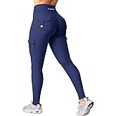 YEOREO CoreFlex Workout Cargo Leggings with Pockets for Women Hidden Scrunch Butt Lifting Leggings Gym Yoga Pants