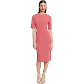 Donna Morgan Womens Curved Waist Seam Crepe Workwear Dress Career Office Desk to Dinner Event Occasion Guest of