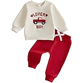 YINGISFITM Baby Boy Valentines Outfit Toddler Lover Boy Valentines Sweasthirt Shirt Long Sleeve Top Pants Spring Clothes
