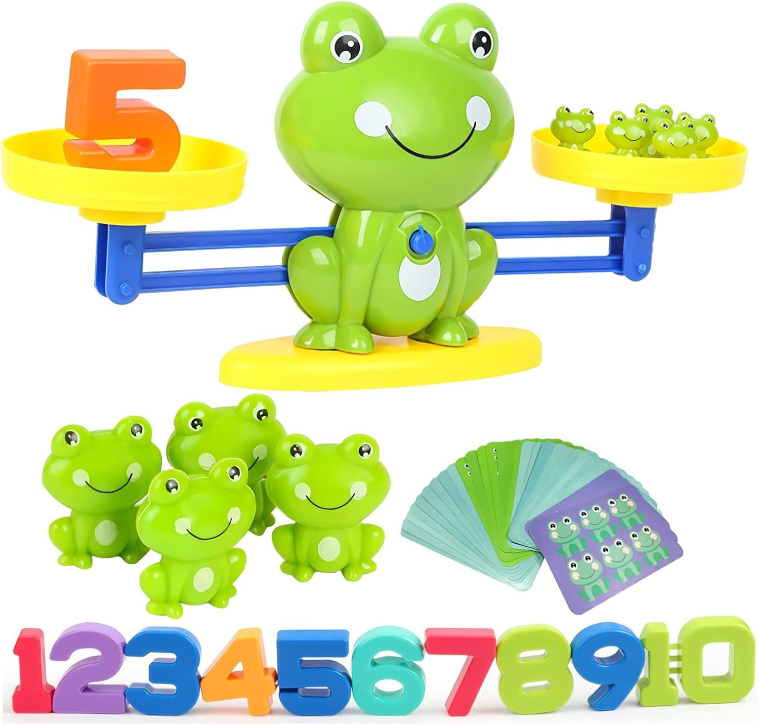 HOWADE Frog Balance Math Game Toys, Kids Weighning Scale Educational Counting Toys for Preschoolers/Kindergarten,Numbers Learning Mathematical Teaching Tool for 3-5 Years Old Boys Girls