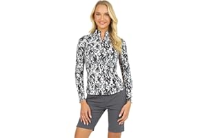 IBKUL Women's UPF 50+ Luna Print Long Sleeve Mock Neck Top – 10085