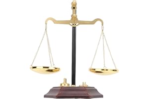 GOWENIC Retro Vintage Balance Scale Sculpture Handcrafted Iron Antique Weight Ornament for Desktop Office 9.29in