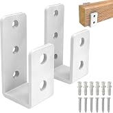 2x4 Door Barricade Brackets, U Shaped Bracket Door Reinforcement | Grade U-Shaped Security Brackets for Wood, Sheds, Gates &amp; Basement Doors (2x4 Lumber Lock) 3mm White