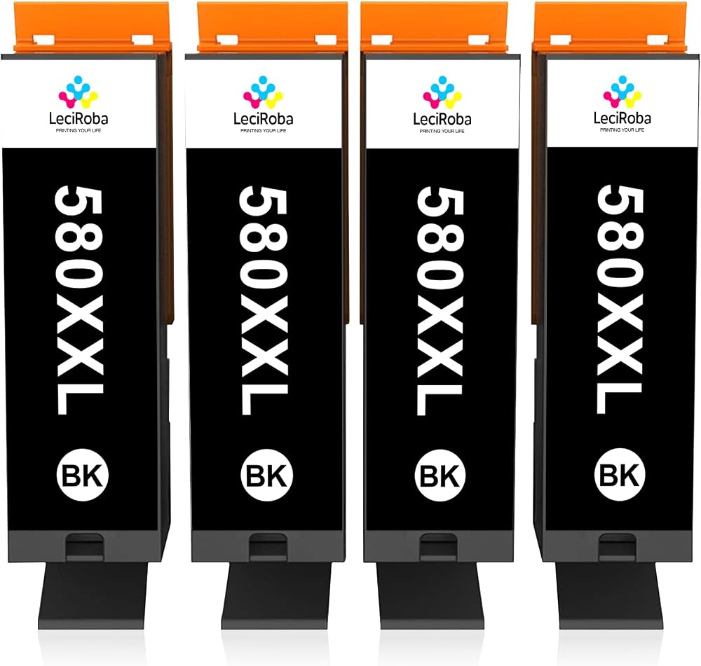 LeciRoba PGI-580XXL CLI-581XXL Compatible Ink 4 PGBK 580XXL Canon TR7500 TS6100