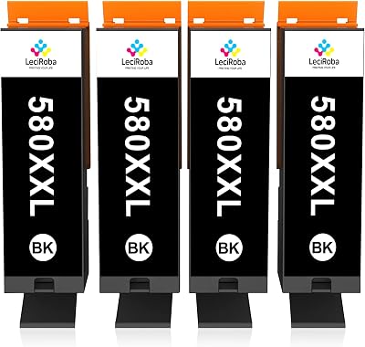 LeciRoba PGI-580XXL CLI-581XXL Compatible Ink 4 PGBK 580XXL Canon TR7500 TS6100