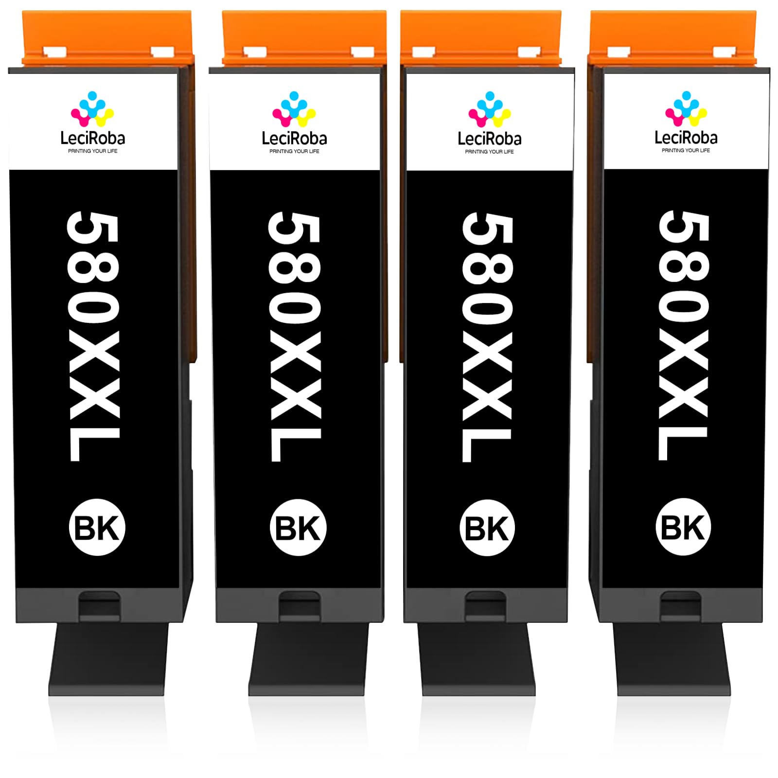 LeciRoba 580XXL 581 XXL Printer Cartridges for Canon Printer Cartridges 580 581 Multipack and PGI-580xxl CLI-581XXL for Canon TR7500 TR8500 TS6100 TS6200 TS6300 TS700 TS8200 TS8350 TS915 0 (4- PGBK)