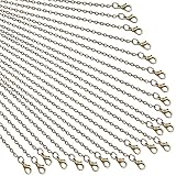 TecUnite 24 Pack Bronze Link Cable Chain Necklace DIY Chain Necklaces (24 Inch)
