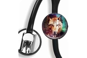 CHNLML Stethoscope Name Tag Nurse Doctor Stethoscope ID Tag Customized Steth ID Tag (Galaxy Wolf)