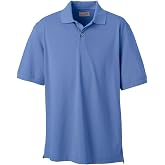 Ashworth Men's Combed Cotton Pique Polo Sport Shirt 3028C, Blue, Small