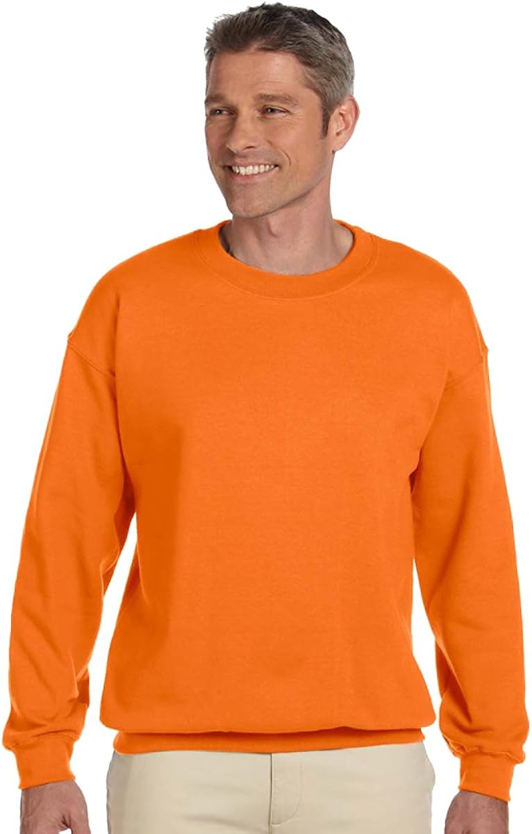Gildan 18000 - Classic Fit Adult Crewneck Sweatshirt Heavy Blend - First Quality - Safety Orange - Medium at  Men’s Clothing store