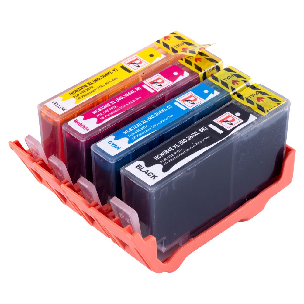 Compatible High Capacity Printer Ink Cartridges Replacement for HP 364 XL - Set of 4 (Black, Cyan, Magenta, Yellow) - Chipped Ready to Use