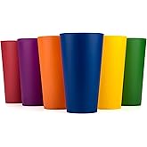 KX-WARE 32-ounce Plastic Tumblers Large Drinking Glasses, set of 6 Multicolor