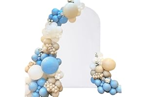 FIVENL Spandex Fitted Wedding Arch Cover 6FT White Arch Backdrop Cover, Round Top Chiara Backdrop Stand Covers for Wedding Birthday Party Baby Shower Banquet Arch Decoration (White, 6FT)