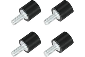 uxcell M4 Thread Rubber Mounts, Vibration Isolators, Cylindrical Shock Absorber with Studs 10 x 10mm 4pcs