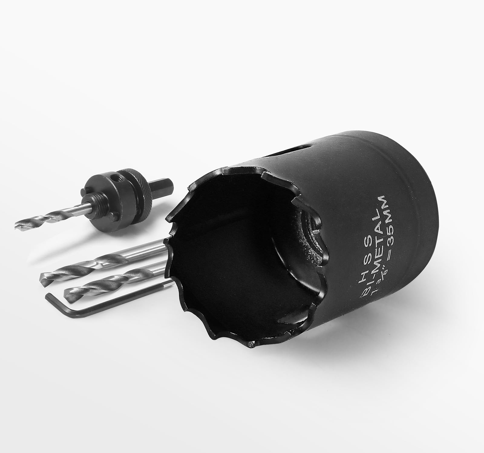 Photo 1 of 1-3/8 Inch Hole Saw with 1/2" Triangle Shank Quick Change Arbor, JTemgle Bi-Metal Hole Saw Heavy Duty Hole Cutting Tool for Cornhole Boards, Recessed Lights, Wood, Plastic, Drywall & Soft Metal