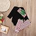 4pcs Baby Girls Boys Christmas Romper Outfit Romper+ Leggings+ Headband Xmas Suit (6~9months, black)