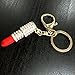 Cy3Lf Crystal Lipstick Makeup Keyring Rhinestone Purse Bag Charm Pendant Keychain Christmas Gift for Girl Woman Lady, RED