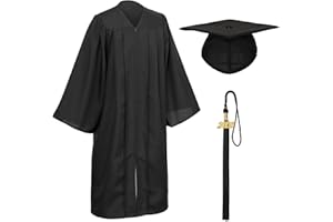 D DODOU Unisex Matte Graduation Cap and Gown Tassel Package for High School and Bachelor