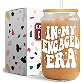 In My Engaged Era 16 OZ Glass Cup - Engagement Gift for Her, Cool Fiance Gift for Women, Bride to Be, Bachelorette, Bridal Shower, Christmas, Valentine's Day - Future Mrs