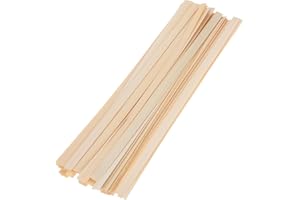 GAROZATION 50pcs Handmade Craft Sticks 11.8"x0.5" Flat Weaving Strips for Basket Making and Fan Painting DIY
