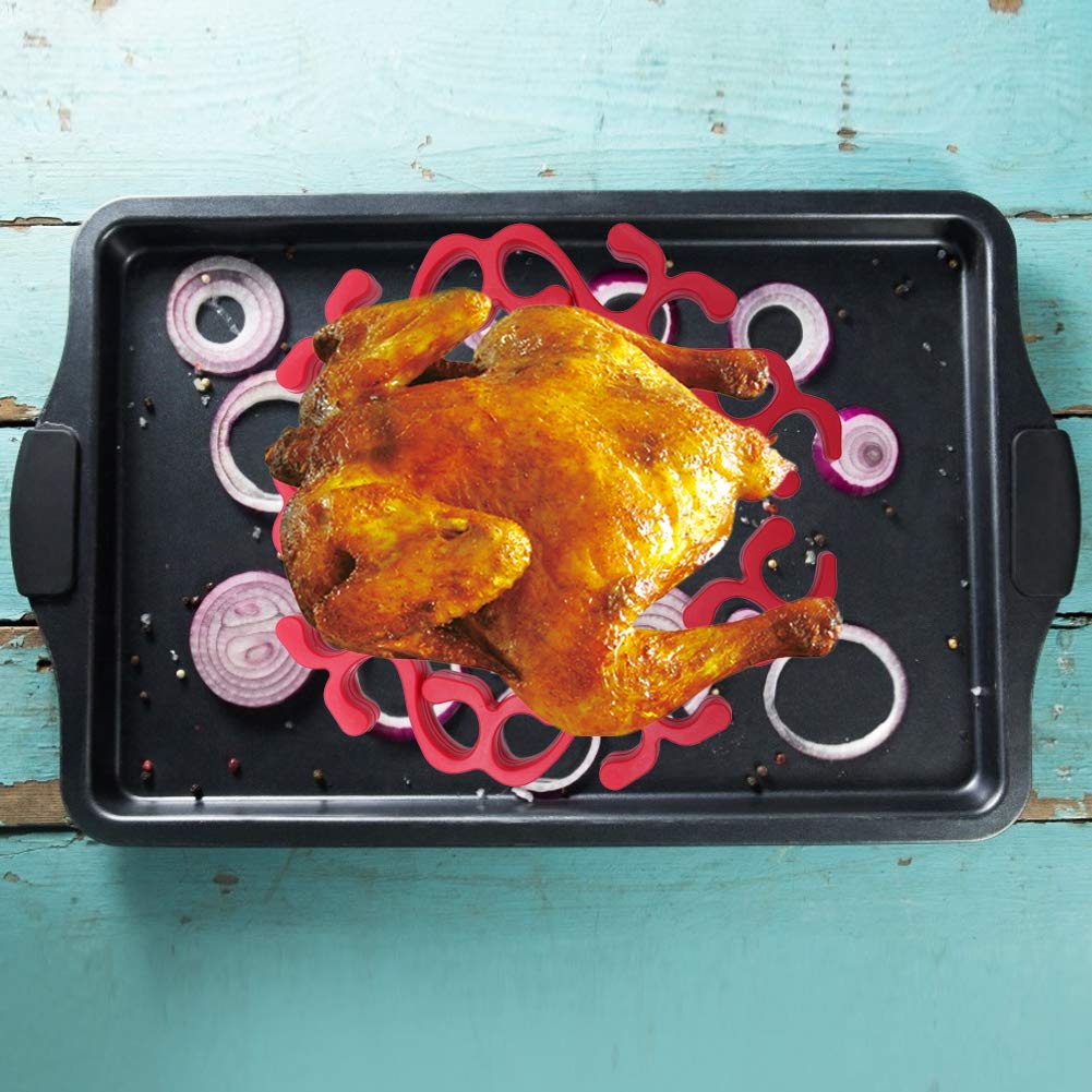 TOPINCN Rejilla Silicona para Asar Horno Microondas Antiadherente Parrilla  Soporte Pavo para Hornear Rejilla para Asar Herramienta Cocina para Cocinar  Rojo Utensilios Hogar y cocina futakuchi-hakata.com