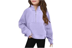 TKXH Sweatshirts for Teen Girls Size 5-13 Lightweight Long Sleeve Sweatshirts Oversized Zip up Sweatshirt for Casual