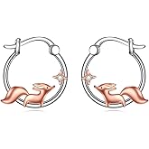 Axolotl/Koala/Pig/Octopus/Fox/Dinosaur Hoop Earrings for Women Girls 925 Sterling Silver Cute Animal Huggie Earrings Jewelry Gifts