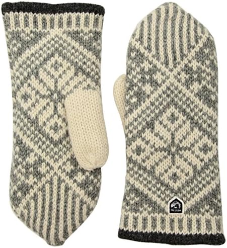 Hestra Nordic Wool Mitt,Grey/Offwhite,10