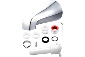 Universal Tub Spout with 5 in 1 Adapter, Bathtub Faucet Replacement Without Diverter, 5" Length, Fits 1/2", 3/4" IPS Thread f