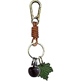 ZOUITY Leather Leaf Fruit Keychain Retro Accessories,Cute Keychains for Women Bag,Key Organizer,Charms,Purse Keyring Holder