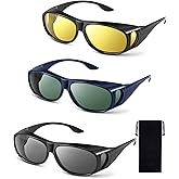 Frienda 3Pcs Fit Over Sunglasses Men Women Polarized Lens Wrap Over Glasses Driving Sport Oversize Eyeglasses
