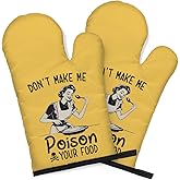 DYJYBMY Don't Let Me Poison Your Food Funny Oven Double Mitts (One Pair), Funny Vintage Ladies Kitchen Gadgets for Women, Housewarming Gift for Chef Friends, Hostess Baking Gift for Mom Sisters