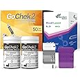 MicroTech Blood Glucose Test Strips & Lancets, 180d Valid, Immune to Blood Oxygen, only for Gocheck2, 50 Count.