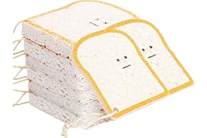 SEPKUS Reasuable Dish Sponge(8pcs) - Cute Toast Wood Pulp Cotton Sponges for Dishes, Quick Drying Cleaning Sponge, with Lanya