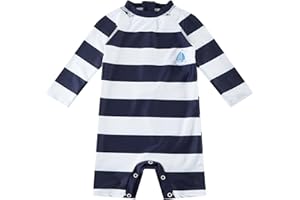 upandfast Baby Boys/Girls Zipper Swimwear with Snap Bottom UPF 50+ Sun Protection Toddler One Piece Swimsuit