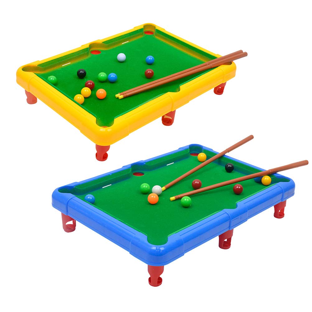 Toyvian Mini Tabletop Pool Set Miniature Billiard Table Snooker Game