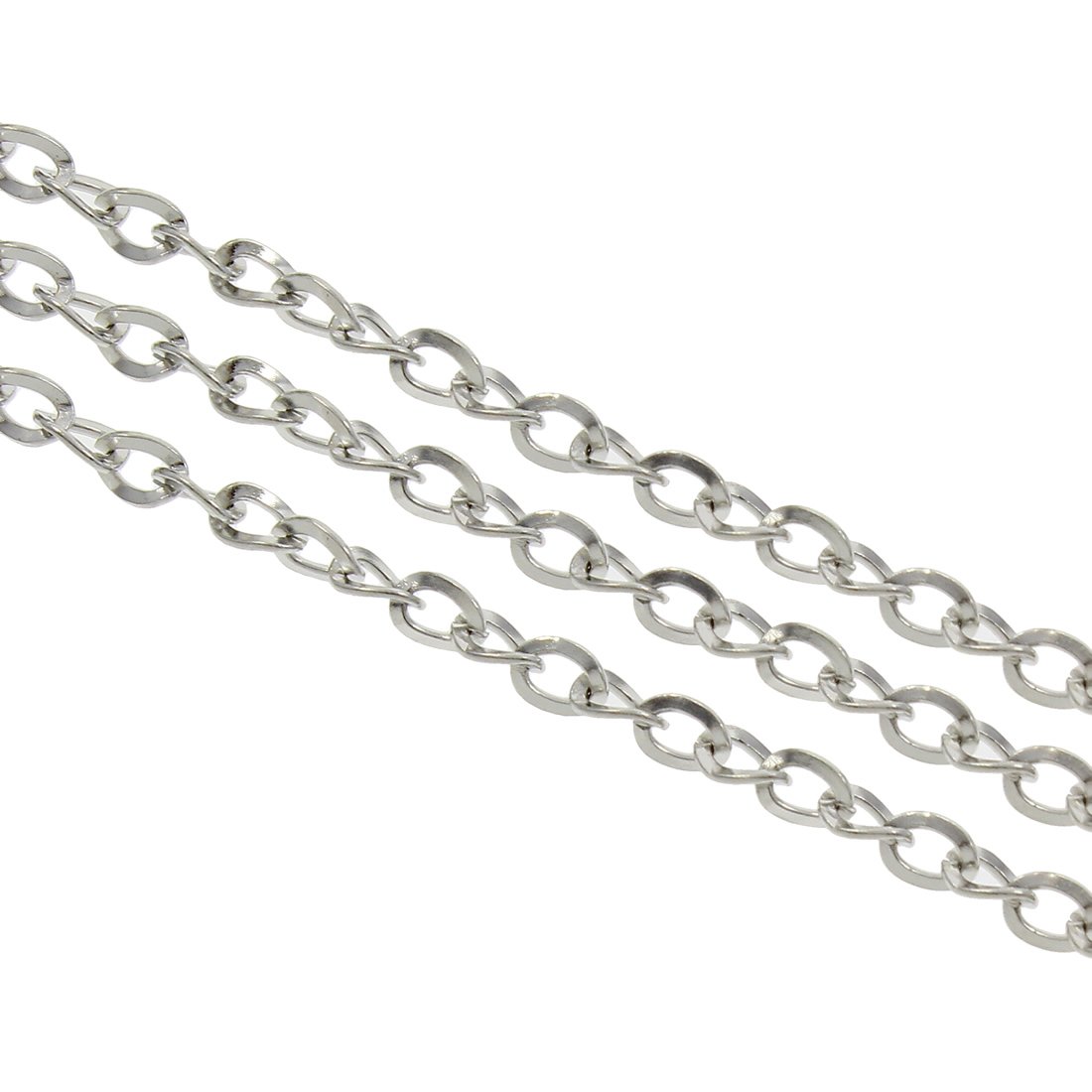 Perlin K21 3 Metre Link Chain Metal Chain Oval Curb Chain 3 x 4 mm Antique Silver Jewellery Chain Sold by the Metre for Jewellery Making Necklaces Bracelet DIY Crafts