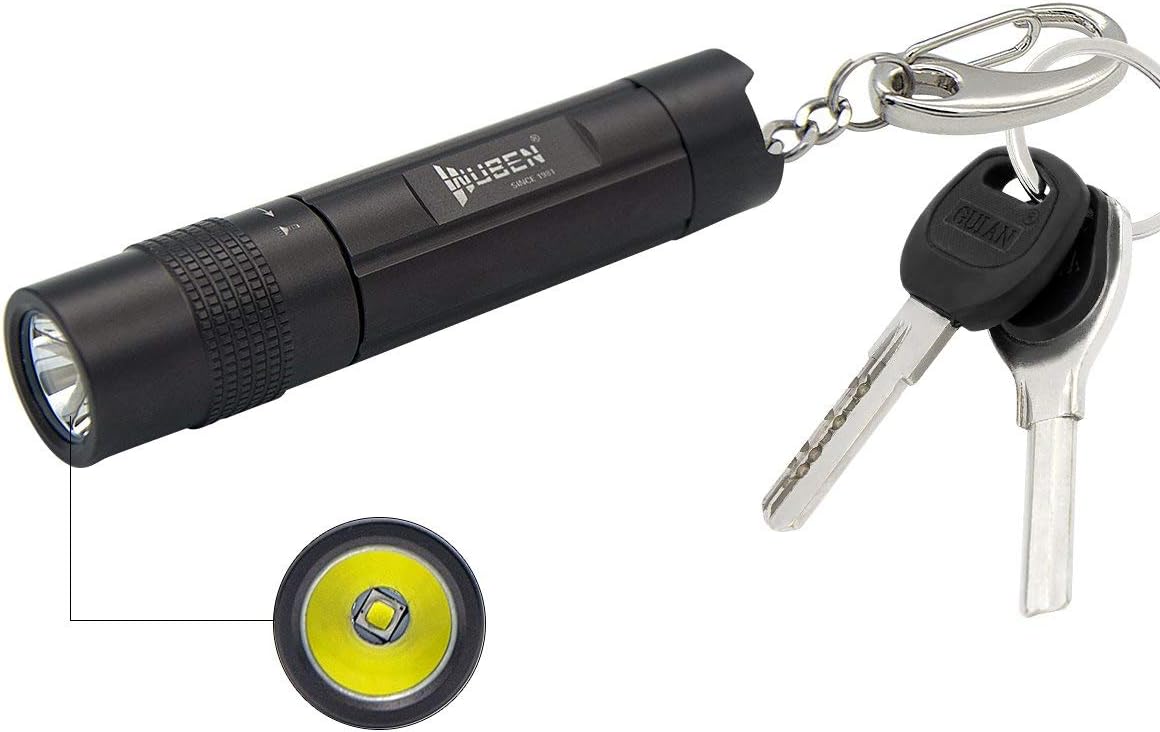 WUBEN E349 Keychain Flashlight, Small Rechargeable LED Flashlight with Lithium Ion Battery 14500 Waterproof Pocket Torch for Outdoor Christmas Gift