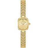 FIYTA Petite Gold Watch for Women - Vintage Rectangle Classic Radio Series - Ultra-Thin Dainty Jewelry Watch with Ruby Crown, Sapphire Crystal & Japanese Quartz - Small Bracelet Watch, Gift for Her