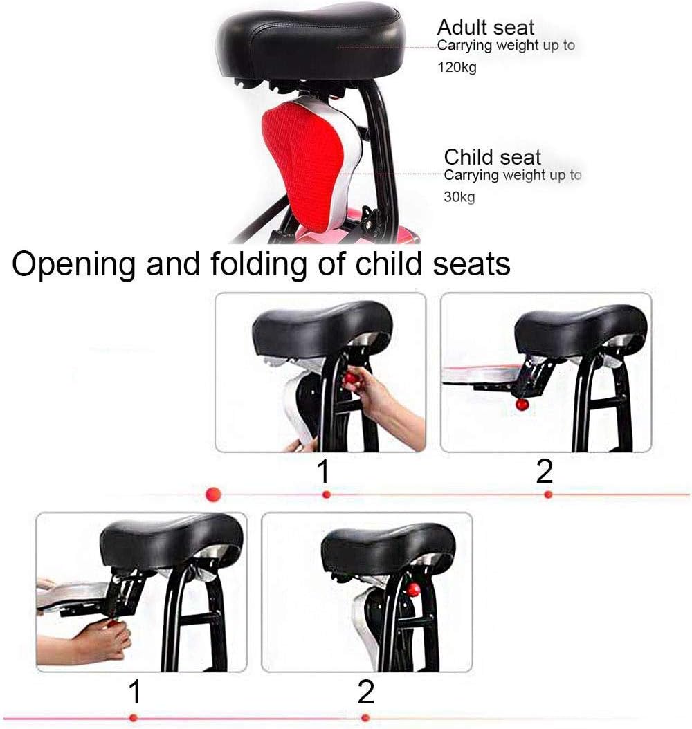 Foldable Lightweight Power Mobility Scooter Wheelchair Multi Terrain Easy Travel Electric Mobility Scooter for Adults with Child Seat (Red): Health & Personal Care