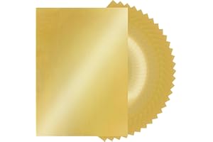 30 Sheets A4 Gold Mirror Cardstock Paper - 250gsm/92lb Metallic Cardstock for Crafts, Reflective Foil Paper for DIY Projects 