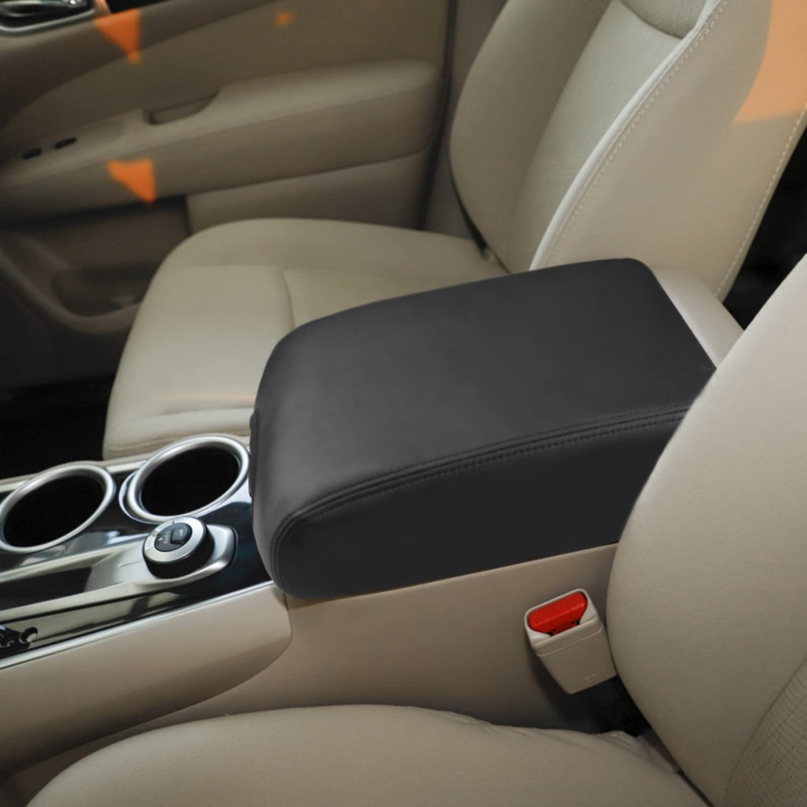 Photo 1 of INTGET Center Console Armrest Cover for Nissan Pathfinder Accessories 2013-2020 2021 2019 2018 2017 2016 2015 2014 Cushion Middle Console Lid Protector Interior Accessories for Pathfinder