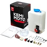 KEMIMOTO Universal Car Windshield Washer Pump, Washer Fluid Reservoir Bottle Kit with Pump Jet Button Switch 12V Windshield T