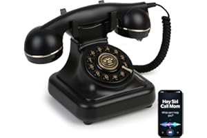 Sangyn Retro Bluetooth Landline Phone with Voice Assistant, Compatible with Android & iOS, Wireless Home Telephone with Volum