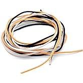 harpfeas Cloth-covered Waxed Vintage-style Pushback Guitar Wire -10 Feet (3.3-white/3.3-black/3.3-yellow) Pushback Wire for Electric Guitar Upgrades Kits