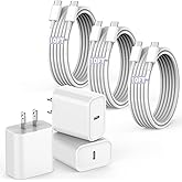 10FT Fast Charging Cord for iPhone 17 16e 15,3Pack Extra Long 10Foot USB C to Type C Charger Cable 20W USBC Charger Block Cube Super Quick Charging for iPhone 17 Air/17 16 15 Pro/Plus/Pro Max,iPad Pro